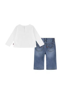 Комплект 2в1 Levi's для дівчинки: лонгслів та джинси Біло-синій (986 set pvu white (62 (3m))