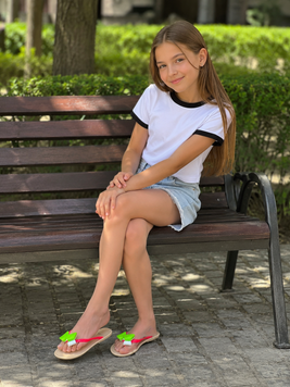 Шльопанці для дівчинки Lion Бежево-Салатовий (N258 beige (33 (18,5 см))