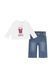 Комплект 2в1 Levi's для дівчинки: лонгслів та джинси Біло-синій (986 set pvu white (62 (3m))