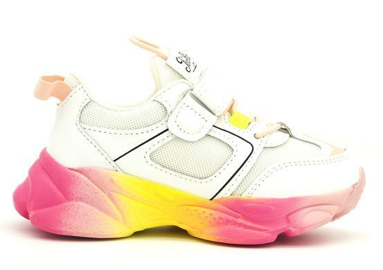 Кроссовки для девочки KIMBO Бело-розоватый Желтый (DD572-2С wh-pink-yell (32 (19,5 см))