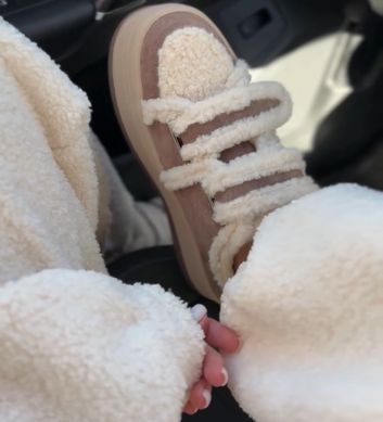 Зимние кроссовки Teddy на липучках женские Meideli Темный беж (E3323 beige (36 (23,5 см))