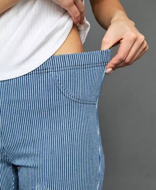 Джинси/легінси літні, легкі у смужку жіночі Calzedonia Синій (modp0474 blue (S (36))