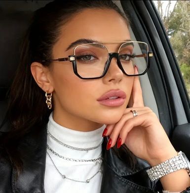 Прозрачные очки, имиджевые квадратные очки под Dior Женские Черно-золотистый Универсальный (7876ehs black-gold)