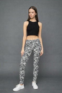 Леггинсы цветочный принт для девочек Calzedonia Серый (modp0534 grey (158-170 (12-16 лет))