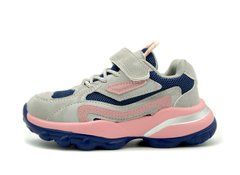 Кросівки для дівчинки Paliament Сірий з рожевими, синіми вставками (2121-1 grey-blue-pink (31 (19 см))