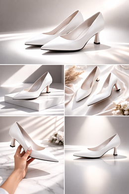 Туфли с острым носком на низком каблуке Meideli Женские Белый 36 (23 cм) (f976 white)