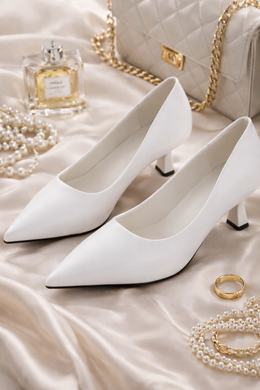 Туфли с острым носком на низком каблуке Meideli Женские Белый 36 (23 cм) (f976 white)