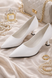 Туфли с острым носком на низком каблуке Meideli Женские Белый 36 (23 cм) (f976 white)