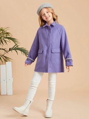 Пальто для дівчинки SHEIN Фіолетовий (JIT7364321 purple (122-128 см (8р))