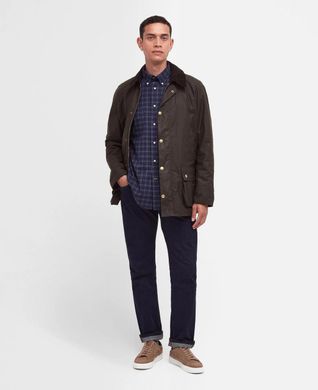 Вощена коттонова чоловіча куртка Barbour Ashby Оливковий (Ashby OL71 Olive lav25 (XXL)