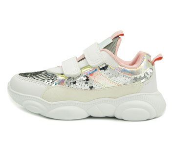 Кроссовки для девочки KIMBO Белое серебро (DD54-3C white-silver (37 (22,5 см))