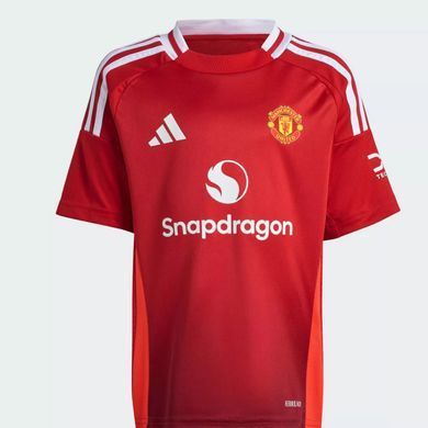 Детский комплект домашней мини-формы Adidas Manchester United 24/25 IT1980 Джерси + Шорты + Гетры Красно-белый (IT1980 MUFC H MINI red lav25 (5-6 years (116))