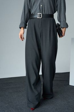 Брюки штаны палаццо с ремнем женский QU STYLE Антрацит (DP241039 d-grey (S (36))
