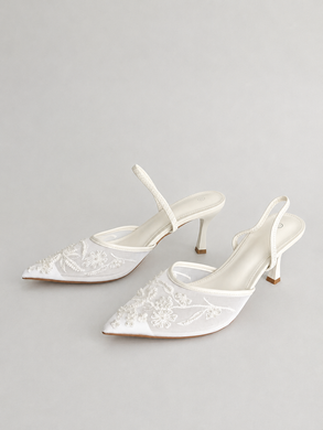 Слінгбеки з вишивкою у стилі Zara Жіночі Le.Mon Білий 40 (26 см) Код: 6Y265 white