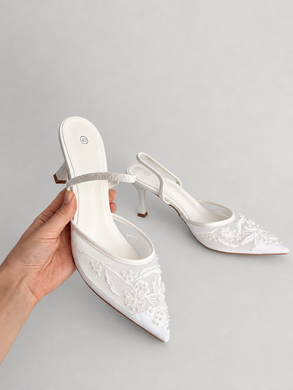 Слінгбеки з вишивкою у стилі Zara Жіночі Le.Mon Білий 40 (26 см) Код: 6Y265 white