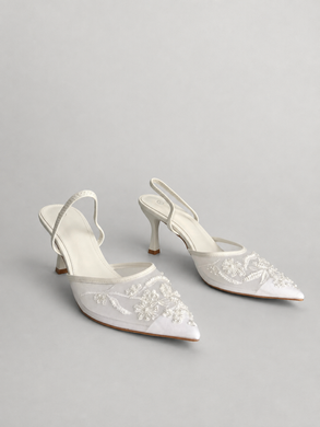 Слінгбеки з вишивкою у стилі Zara Жіночі Le.Mon Білий 40 (26 см) Код: 6Y265 white