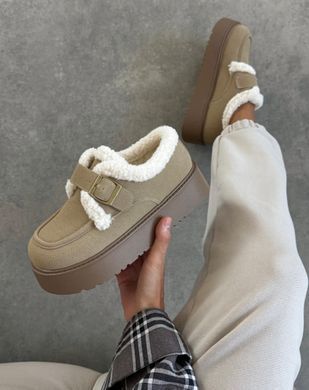 Черевики на платформі з ремінцем жіночі Loretta Бежевий (N105 beige (36 (23 см))
