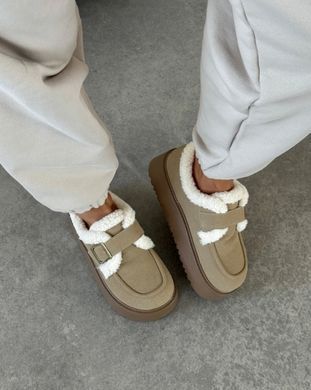 Черевики на платформі з ремінцем жіночі Loretta Бежевий (N105 beige (36 (23 см))