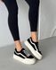 Универсальные замшевые кеды в стиле Vans Женские Черно-бежевый 36 (23,5 cм) (707-5 black-beige)