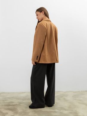 Замшевый жакет блейзер оверсайз женский QU STYLE Коричневый (DC241003 brown (standart (SML))