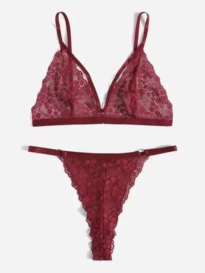 Комплект нижньої білизни жіночий Shein Бордовий (15175 bordo (1XL (EU46))