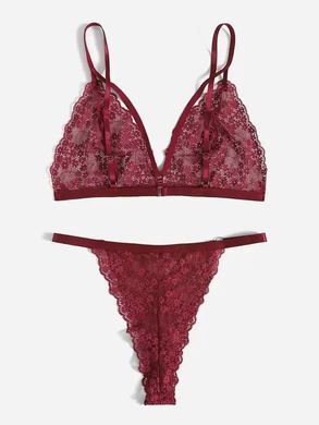 Комплект нижньої білизни жіночий Shein Бордовий (15175 bordo (1XL (EU46))