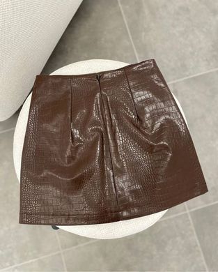 Спідниця під шкіру крокодила жіноча QU STYLE Коричневий (DE251003 brown (S (36))