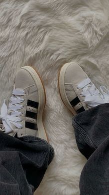 Кроссовки Adidas Campus No brand Унисекс Серо-бежевый 36 (23,5 см) (g3536 grey-beige)