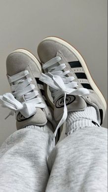 Кроссовки Adidas Campus No brand Унисекс Серо-бежевый 36 (23,5 см) (g3536 grey-beige)