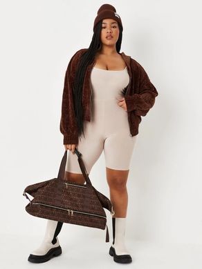 Зіп кардиган жіночий Missguided Коричневий (VX1788929 brown (42/44))