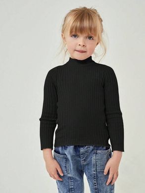 Гольф в рубчик для девочки SHEIN Черный (YL0450 black (160 см))