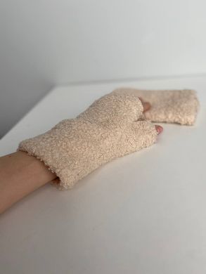 Мітенки (рукавички без пальців) жіночі Ronaerdo Бежевий (TEDDY2 beige (all size (длина 15 см)))