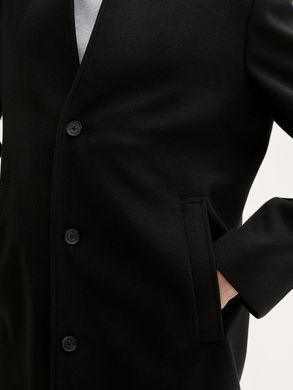 Шерстяне пальто Tom Tailor чоловіче Чорний S (2032440 black)