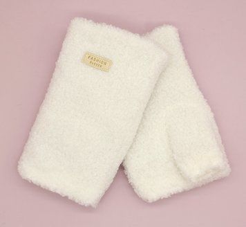 Митенки (перчатки без пальцев) женские Ronaerdo Белый (TEDDY2 white (all size (длина 15 см)))