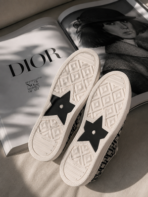 Кеди у стилі Dior Oblique Embroidered Walk'n'Dior Жіночі No brend Бежево-чорний 40 (25,5 см) Код: b6105 beige-black