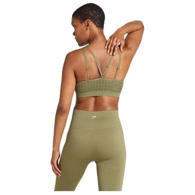 Фітнес топ, спортивний бюстгалтер жіночий Gymshark Хакі (GLSB1876-OGN khaki (XS (34))