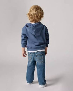 Дитячий комплект 3в1 Levi's (толстовка на флісі + футболка + штани) для хлопчика Біло-синій (340 set-pvu blue (62 (3m))