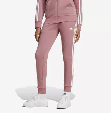 Штани жіночі Adidas Essentials 3-Stripes French Terry з манжетами Темно-рожевий (JP0776 d-pink lav25 (S)