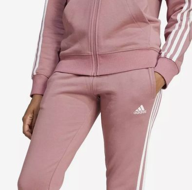 Штани жіночі Adidas Essentials 3-Stripes French Terry з манжетами Темно-рожевий (JP0776 d-pink lav25 (S)