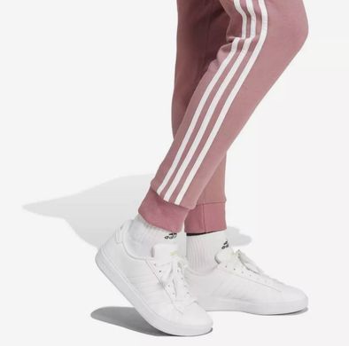 Штани жіночі Adidas Essentials 3-Stripes French Terry з манжетами Темно-рожевий (JP0776 d-pink lav25 (S)