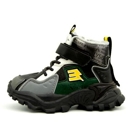 Демісезонні черевики для хлопчика Bessky Чорно-зелений (b941 black-green (25 (16 см))