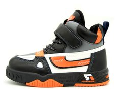 Демісезонні черевики для хлопчика MLV Чорний з помаранчевим (2021-33 black-or 32 (20,5 см))