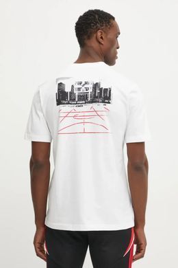 Хлопковая футболка Adidas MC PHOTO TEE мужская Белый (JN6951 white lav25 (S)