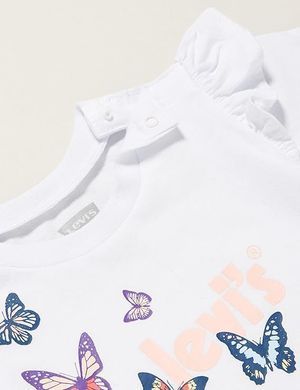 Комплект для малышей Levi's 2в1 Боди-ромпер-песочник и носки, для девочек Белый (849 set pvu white (62 (3m))