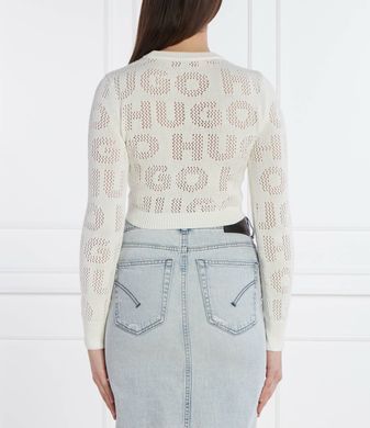 Жіночий светр HUGO SARAHRED з монограмою-логотипом Білий (1025959775 01 white lav25 (M)