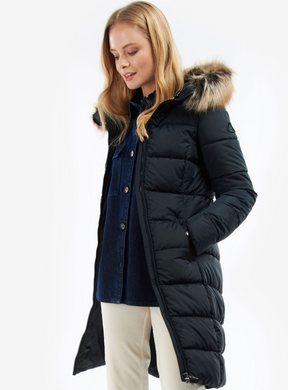 Стёганая куртка пуховик Barbour Rosoman женская Черный (Rosoman Quilt black lav25 (L)