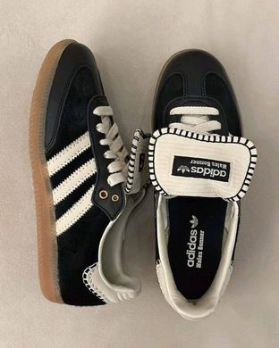 Кроссовки ADIDAS SAMBA PONY TONAL WALES BONNER CORE BLACK женские Adidas Черный (IE0578 black (41 1/3 (26 см))