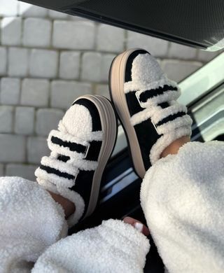 Зимние кроссовки Teddy на липучках женские Meideli Черный (E3323 black (36 (23,5 см))