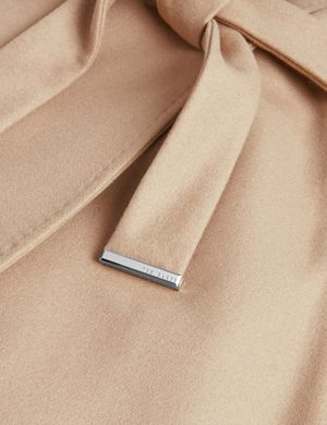 Пальто ROSE Ted Baker из шерсти с поясом длины меди женское Бежевый (Rose Midi Coat camel lav25 (M)
