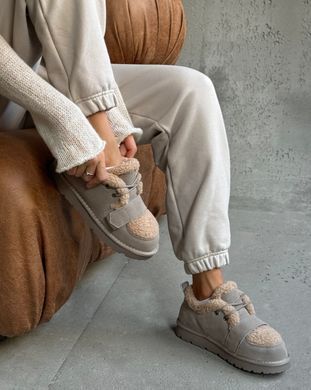 Ботинки на платформе с ремешком женские ITTS Серо-бежевый (BB01 grey-beige (36 (23 см))